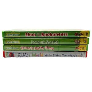 Sesame Street Elmo DVD Lot of 4 Potty Time Bookaneers Love the Earth Elmos World